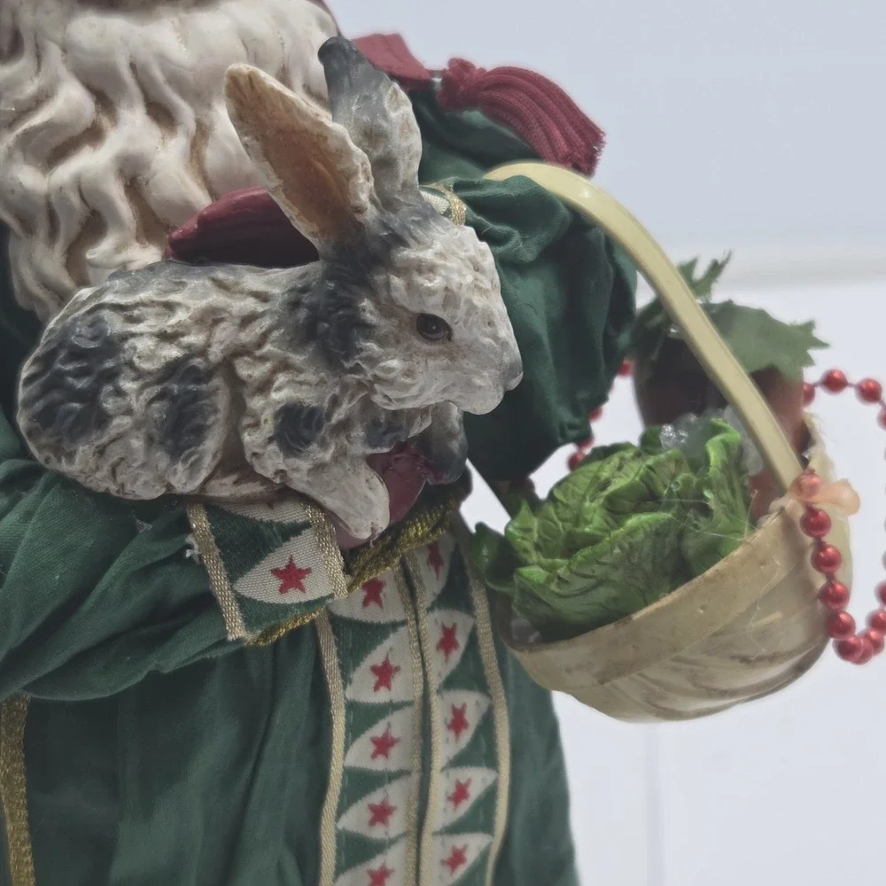 VTG 1994 Possible Dreams Clothtique Gifts of‎ Garden Santa Bunny Rabbit Cabbage